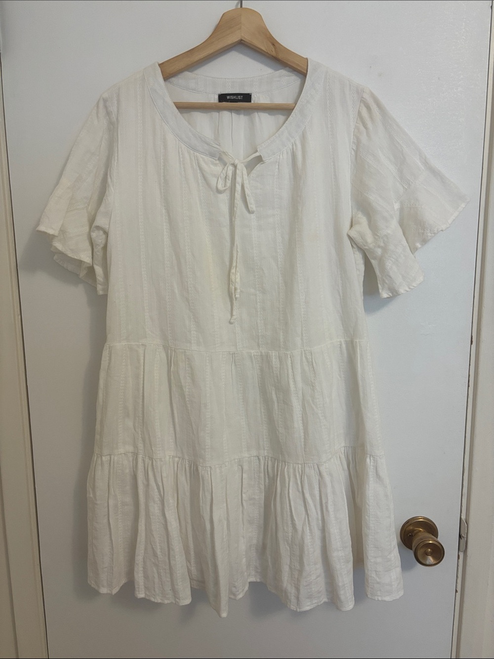 100% cotton lined white dress